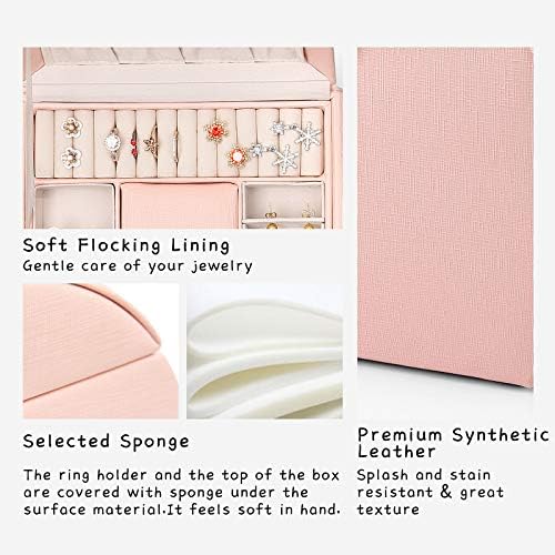 Vlando Princess Style Jewelry Box for Girls Pink