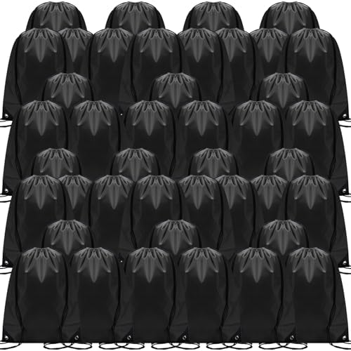 Shappy 150 Pcs Black Drawstring Gym Backpack Set