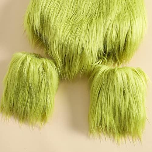 Baby Christmas Costume Santa Claus Green Furry Monster Romper Onesie