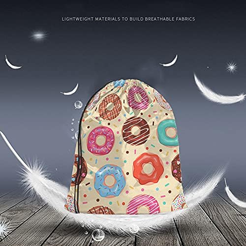 Beabes Colorful Doughnut Drawstring Gym Backpack for Men Women
