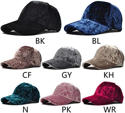 Beerty Baseball Cap Faux Velvet Flannel Hat Solid Color Adjustable Snapback for Women Men Outdoor
