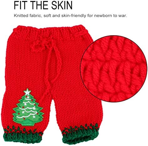 Baby Knitted Christmas Photo Outfit Set for Newborn to 13 Days