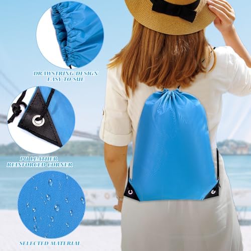 WSBArt Drawstring Backpack 12 Pcs Bulk Waterproof Gym Bag