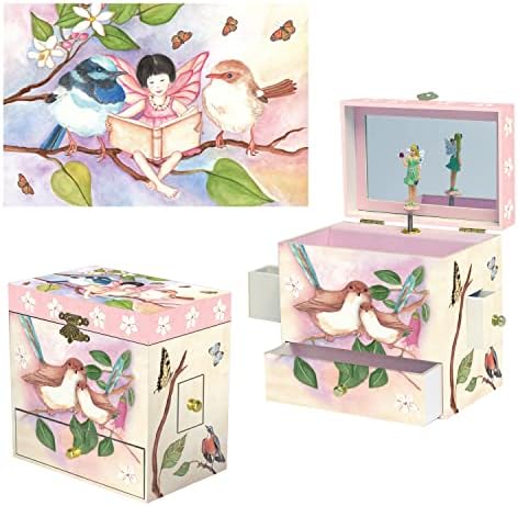 Sweet Fairy Wren Jewelry Box for Girls Musical
