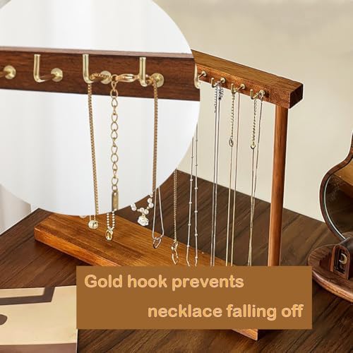 18 Hook Jewelry Display Stand with Gold Hooks