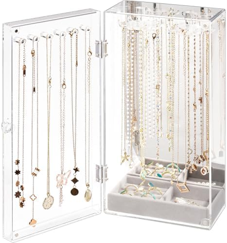 Lolalet Clear Mirror Jewelry Holder Organizer