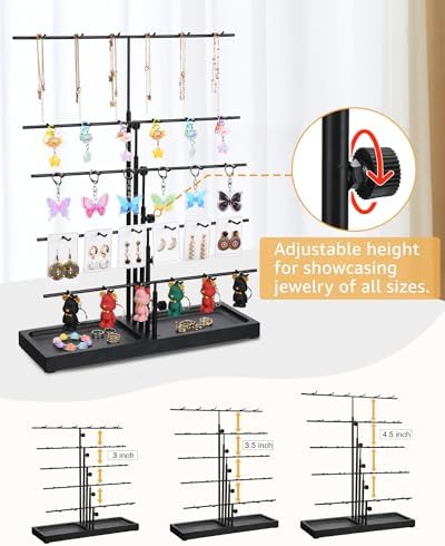 Hulisen Adjustable Earring Display Stand with Tray