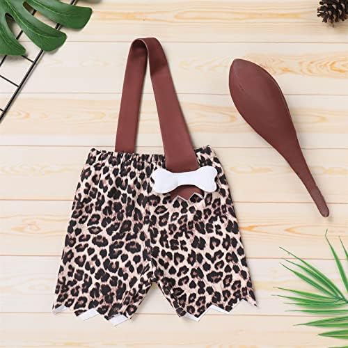 IDOPIP Kids Baby Caveman Cavegirl Costume Set for Halloween