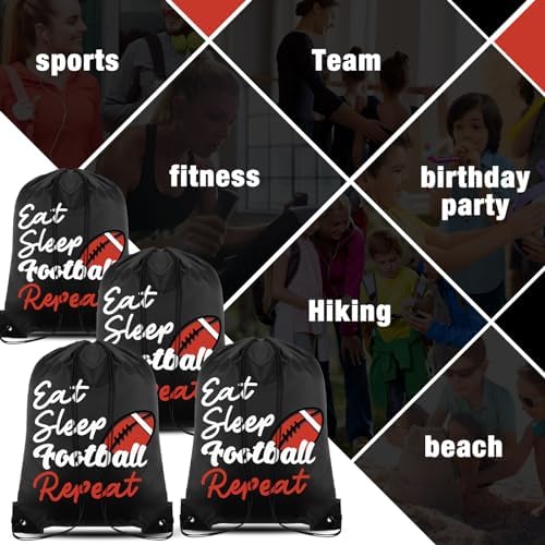 Windyun 16 Pcs Football Pattern Drawstring Bags for Gym and Travel