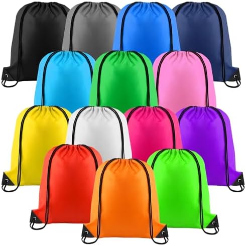 NACHLYNN 14 Pieces Drawstring Bags Bulk 14 Colors