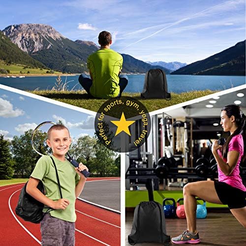 KUUQA 40pc Black Drawstring Backpacks - Gym School Travel