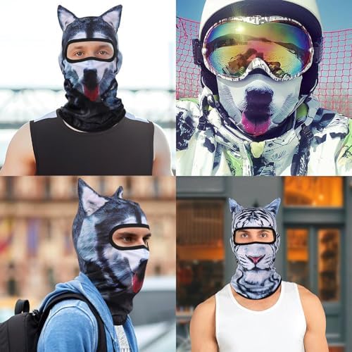 3D Cat Ski Mask Funny Animal Balaclava for Winter Hiking Riding