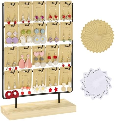 Modern 4-Tier Earring Display Stand with 20 Hooks