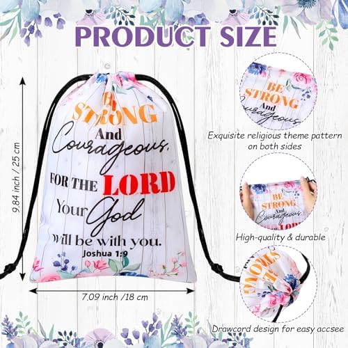 Aliceset 36 Pcs Drawstring Bible Verse Bags for Baptism and Religious Events