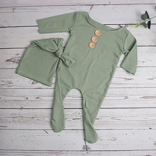 Zeroest Newborn Photography Outfit Set Boy Girl Green 1