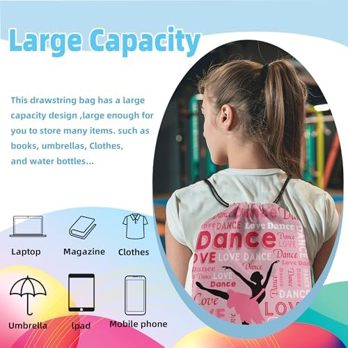 Dance Drawstring Bag for Dancers 1Pcs Multicolor