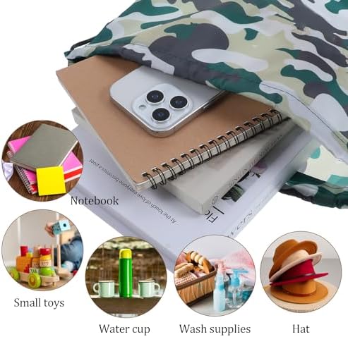 Camo Drawstring Backpack 2PCS Waterproof Lightweight 138 165 Inch Party Favor Bag