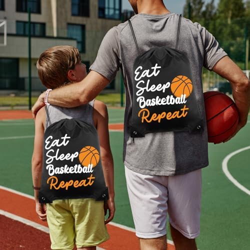 Windyun 16 Pcs Basketball Pattern Drawstring Bags