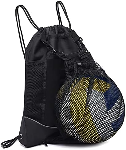 Louenth Sports Drawstring Backpack with Ball Net