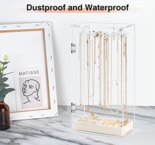 Acrylic Necklace Holder with 24 Rotatable Hooks