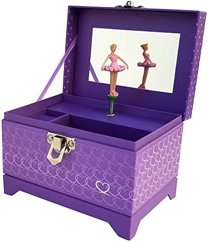 Ballerina Music Box Purple Heart Design