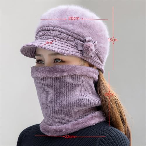 Floral Braided Hat with Satin Lined Thermal Scarf Set