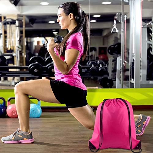 KUUQA 8Pcs Drawstring Backpacks - Gym Sport Travel Bags