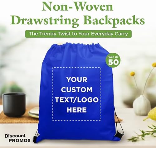 Custom Non-Woven Drawstring Backpacks Set of 1 10 50 100