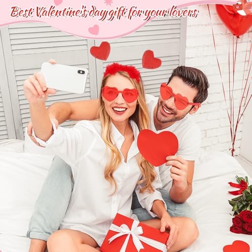 4 Piece Heart Headbands and Sunglasses Valentines Day Costume Accessories Set
