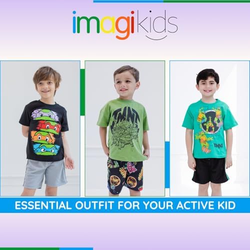 Nickelodeon Teenage Mutant Ninja Turtles T-Shirt and Mesh Shorts for Boys 2T-10-12