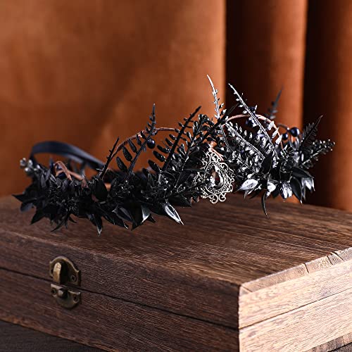 MOSTORY Handmade Gothic Flower Crown for Men Women Cosplay Costume