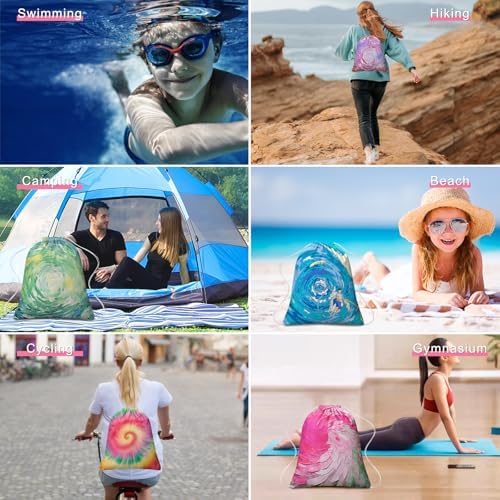 50 Pcs Tie Dye Cotton Drawstring Bags DIY Kit