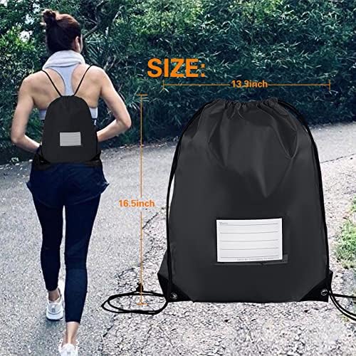 20 Pcs Black Drawstring Bags for Travel Gym Sport