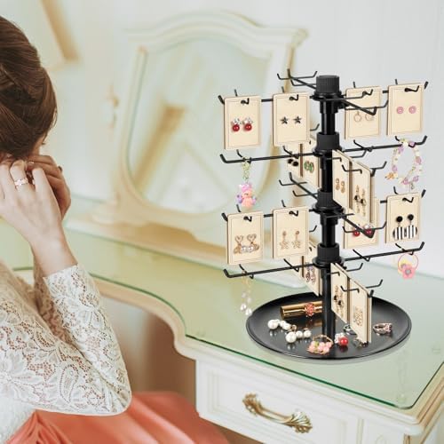 Rotating Earring Display Stand with 80 Hooks