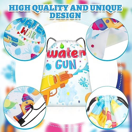 Paterr 12 Pcs Water Gun Drawstring Backpacks