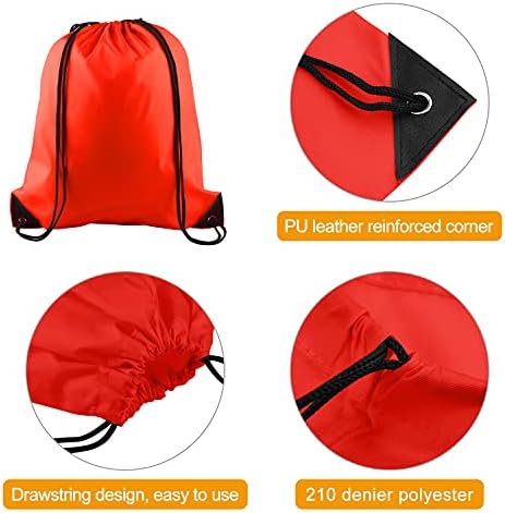 PLULON 30 Pcs Red Drawstring Bags for Yoga Travel and Outdoor Use