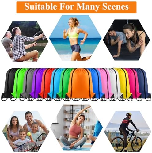 NACHLYNN 14 Pieces Drawstring Bags Bulk 14 Colors