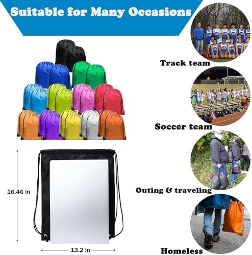 24 Pack Nylon Drawstring Backpacks for Men