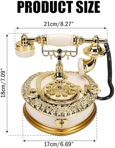 Big Vintage Telephone Jewelry Box with Drawer - Heart Shaped Trinket Music Box with Retro Dial