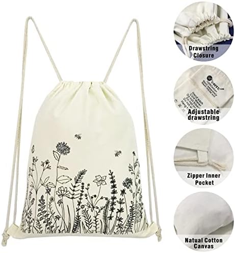 Small Flower Drawstring Backpack for Women Girls