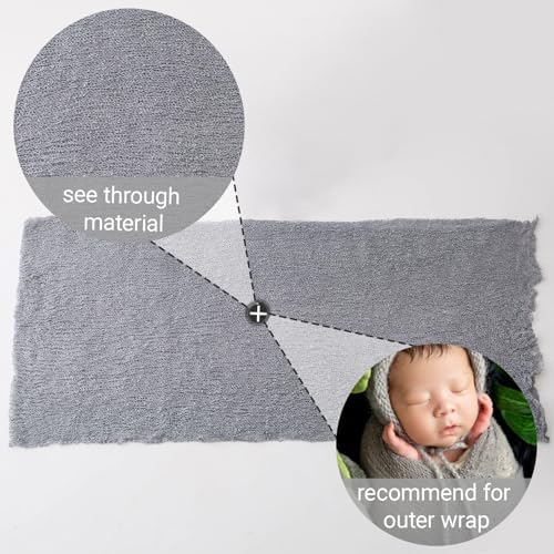 Newborn Baby Photography Props Hat Wrap Set Light Gray
