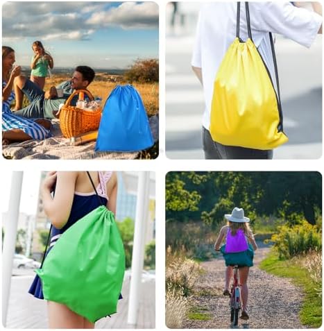 RUGLAMZHIP 8Pcs Waterproof Drawstring Backpacks