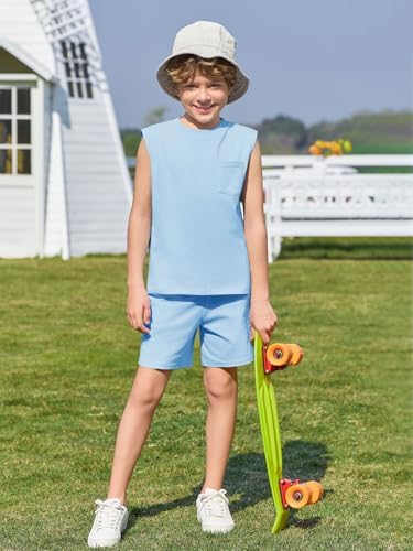 Haloumoning Boys 2 Piece Summer Outfits Short Sets