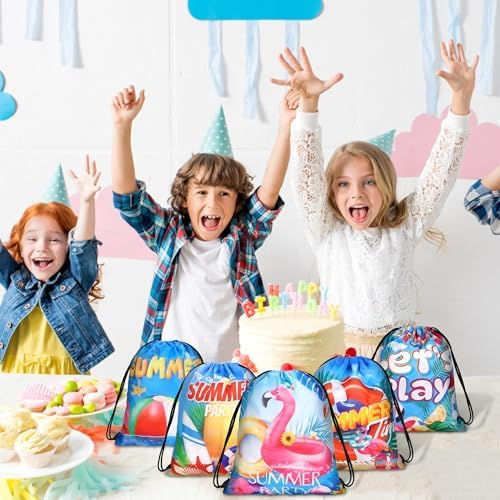 MIMIND 24 Pcs Drawstring Backpacks for Beach Parties