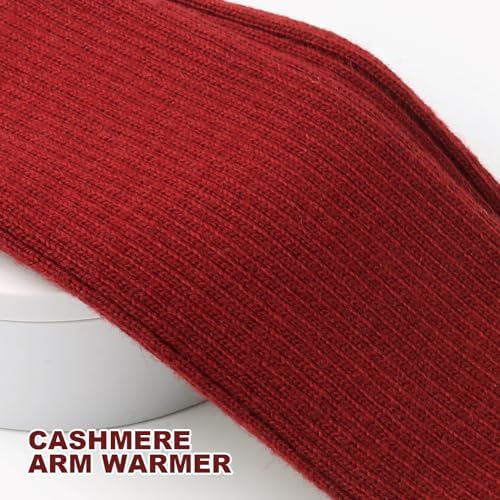 SEYUFN Winter Fingerless Gloves for Women Cashmere Blended Arm Warmers