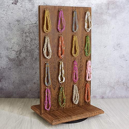 Ikee Design Wooden Rotating Jewelry Display Stand