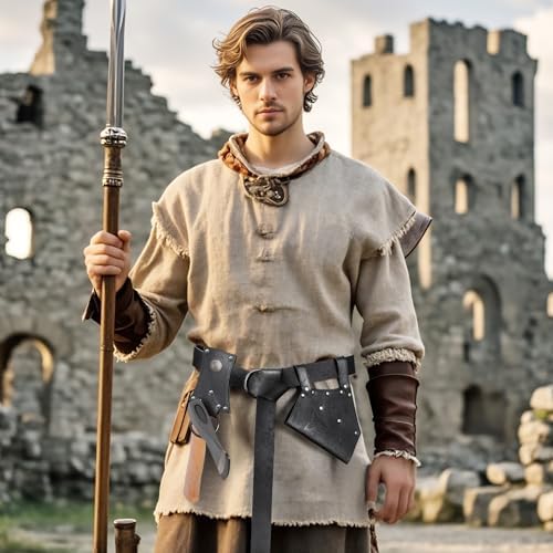 5PCS Medieval Costume Belt Set for Viking Halloween Cosplay
