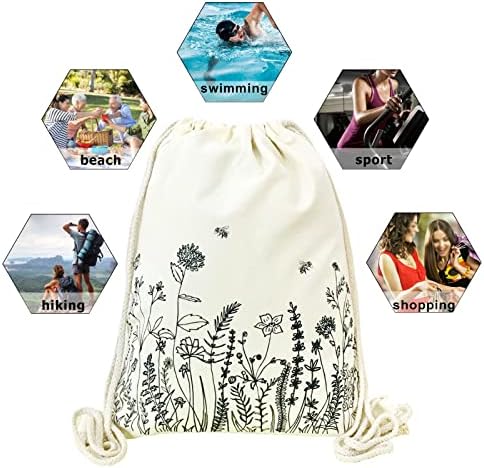 Small Flower Drawstring Backpack for Women Girls