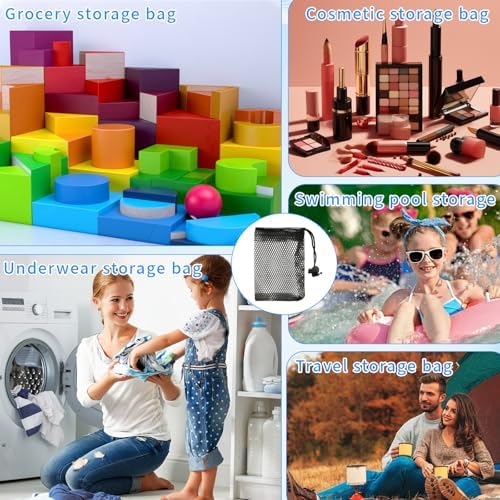 35 Pcs Small Mesh Drawstring Bags for Travel and Gym Use