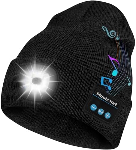 Bosttor Bluetooth Beanie with LED Light and Headphones